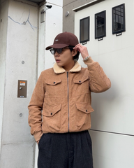 コーデュロイ襟ボアジャケット