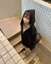 ルーズシルエットジップアップパーカー