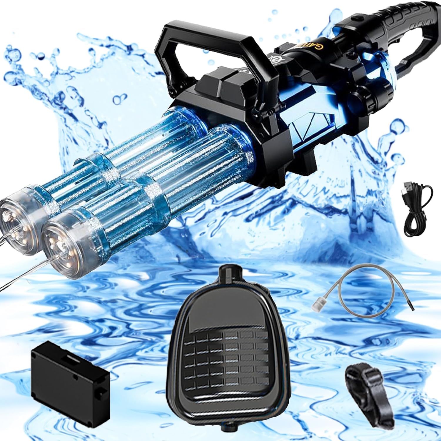 Electric Double Barrel Gatling Water Gun Main image
