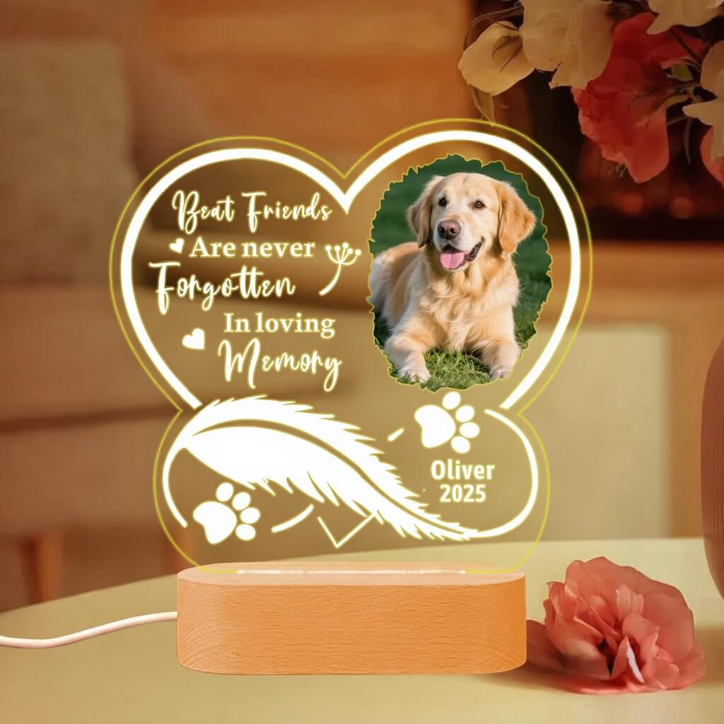 Custom Pet Figurine Memorial Gift Lamp