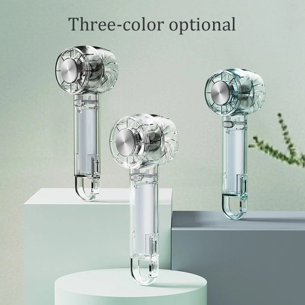 Ice Cooling Transparent Handheld Fan USB Rechargeable Portable Mini Fan