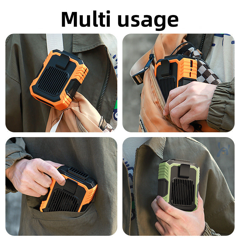 Outdoor Wearable Cooling Fan with Light