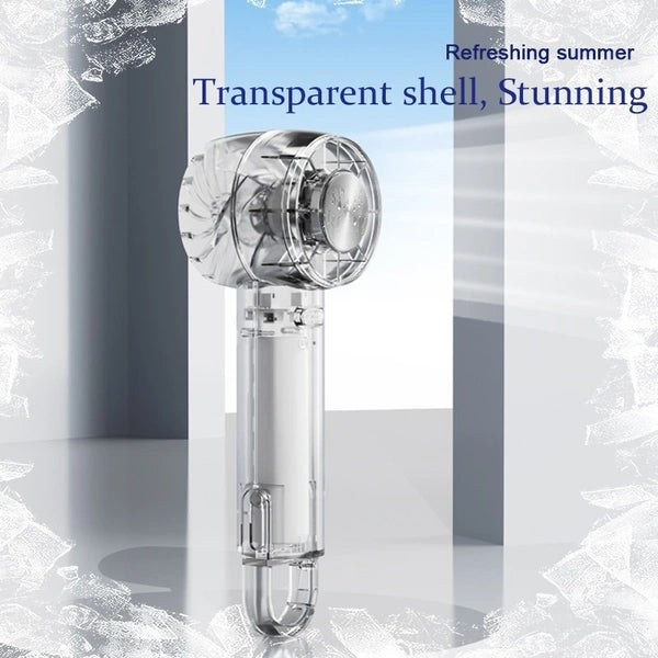 Ice Cooling Transparent Handheld Fan USB Rechargeable Portable Mini Fan Secondary image