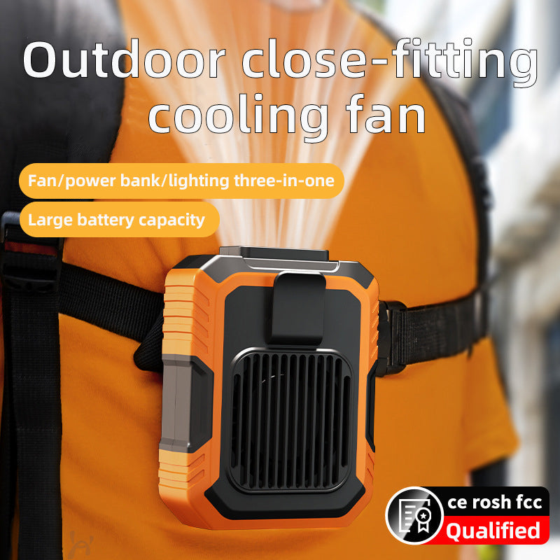 Outdoor Wearable Cooling Fan with Light