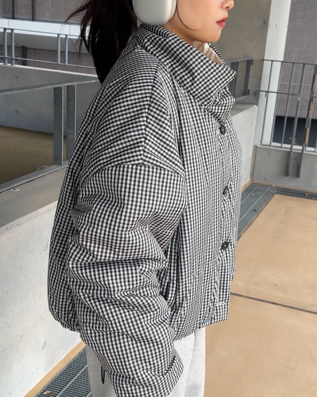 ギンガムチェックリバーシブルジャケット