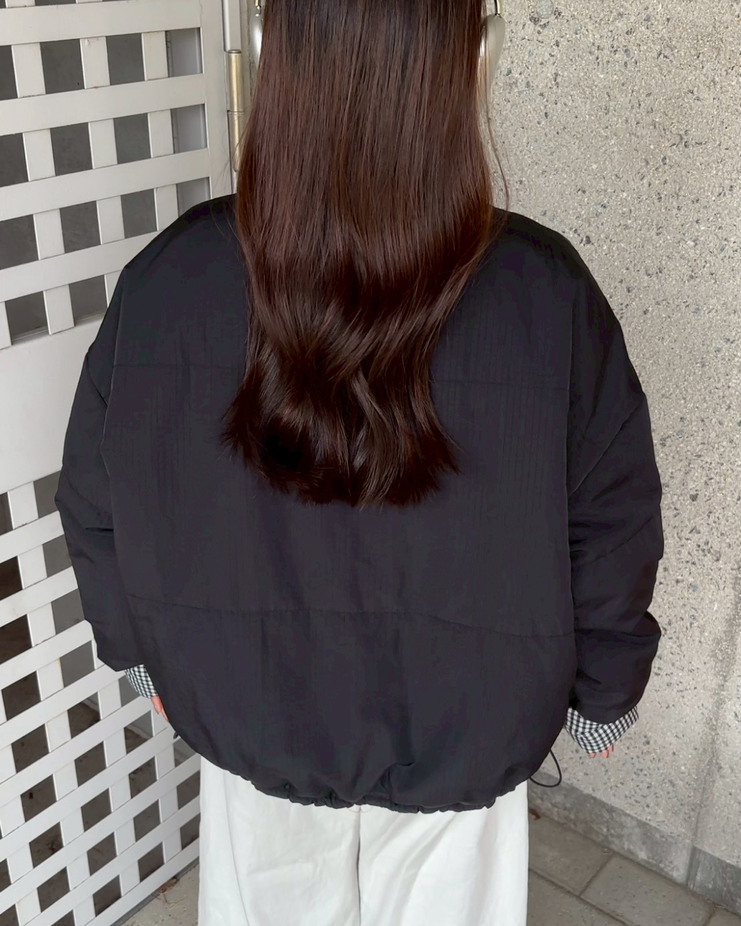 ギンガムチェックリバーシブルジャケット