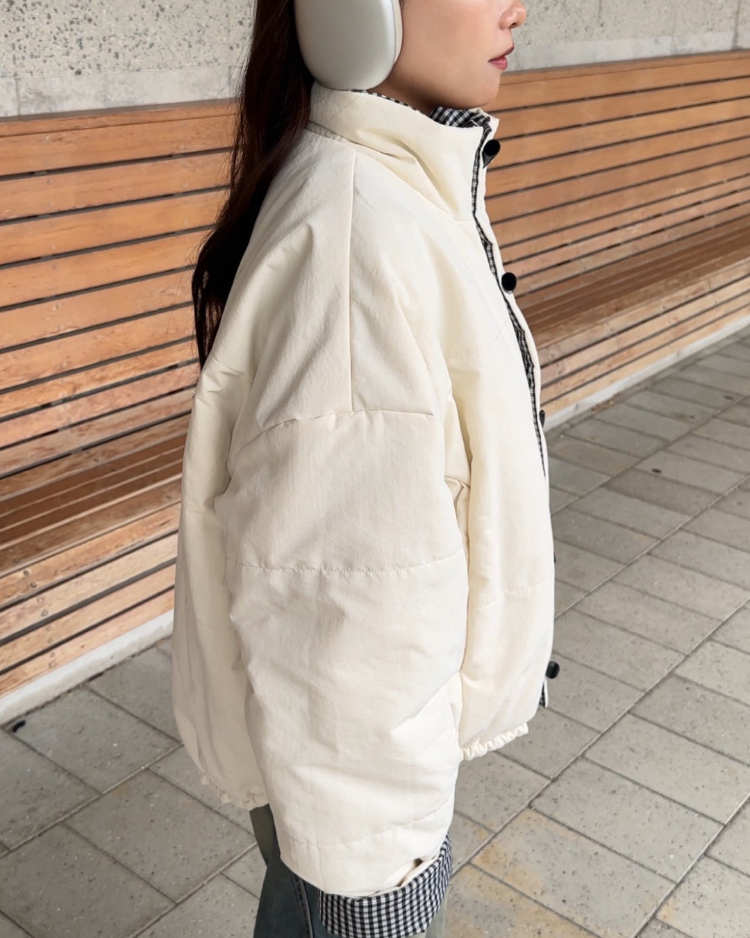 ギンガムチェックリバーシブルジャケット