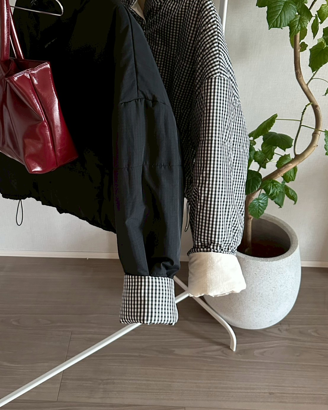 ギンガムチェックリバーシブルジャケット