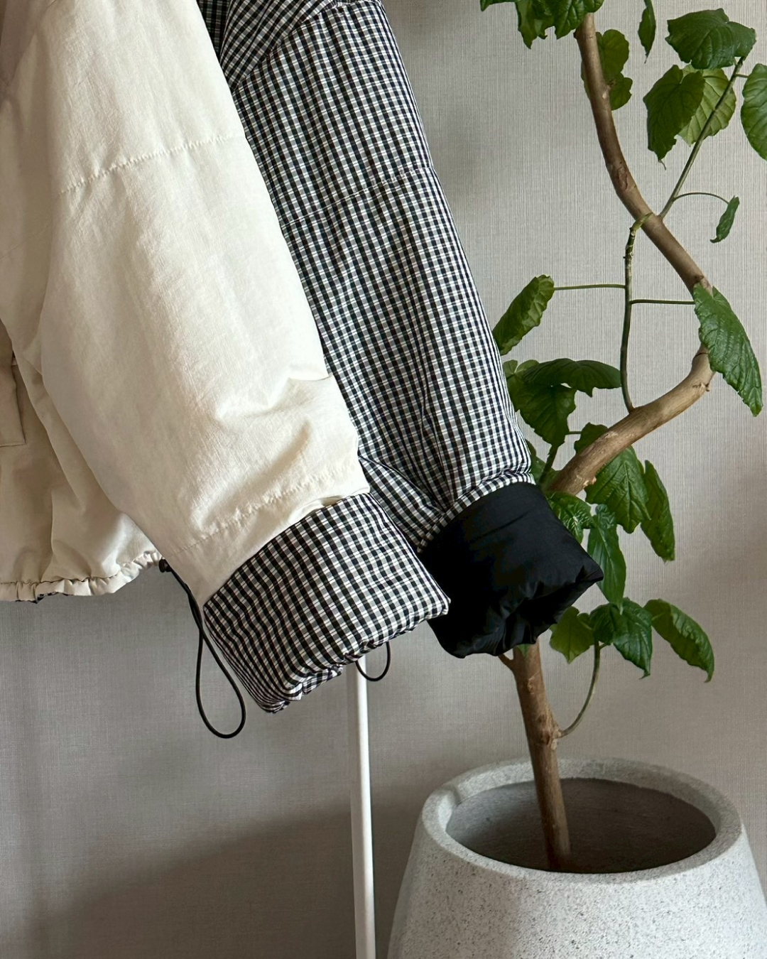 ギンガムチェックリバーシブルジャケット