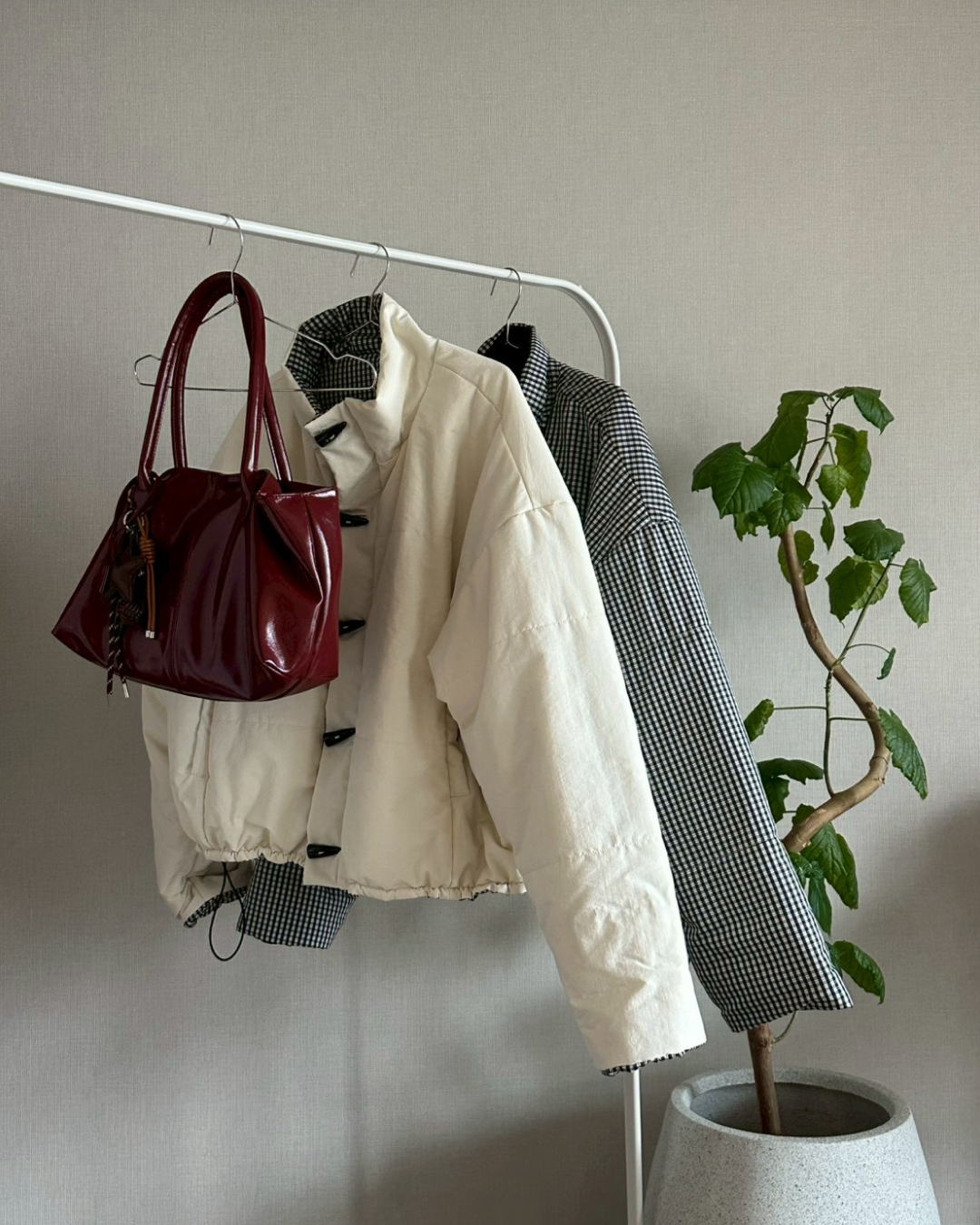 ギンガムチェックリバーシブルジャケット