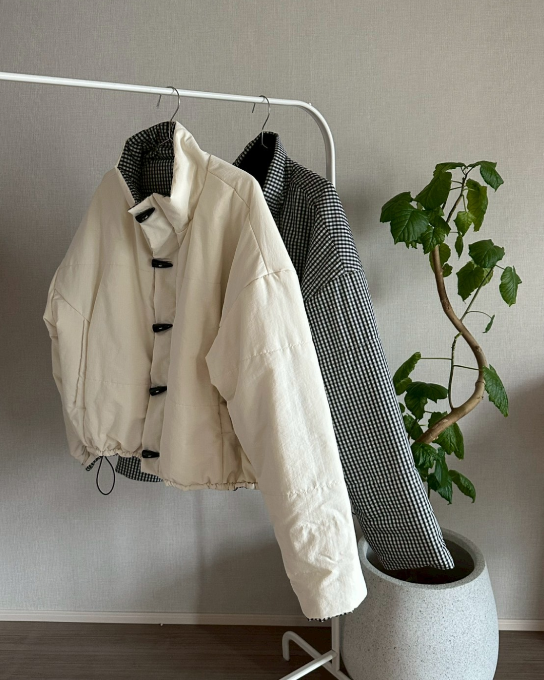 ギンガムチェックリバーシブルジャケット