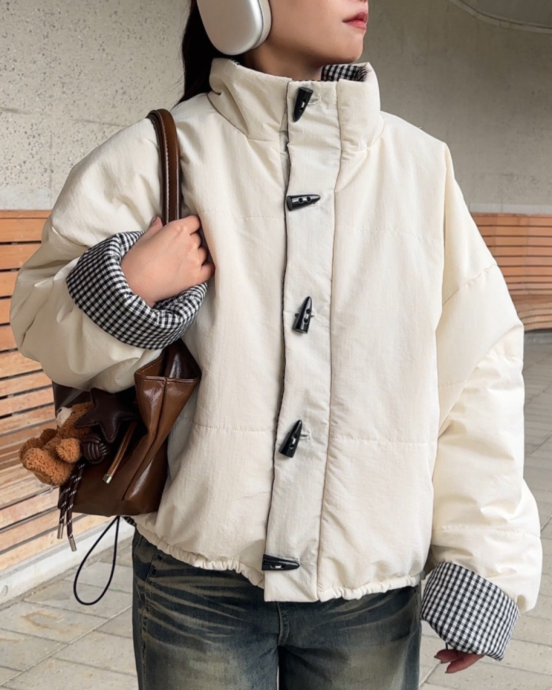 ギンガムチェックリバーシブルジャケット