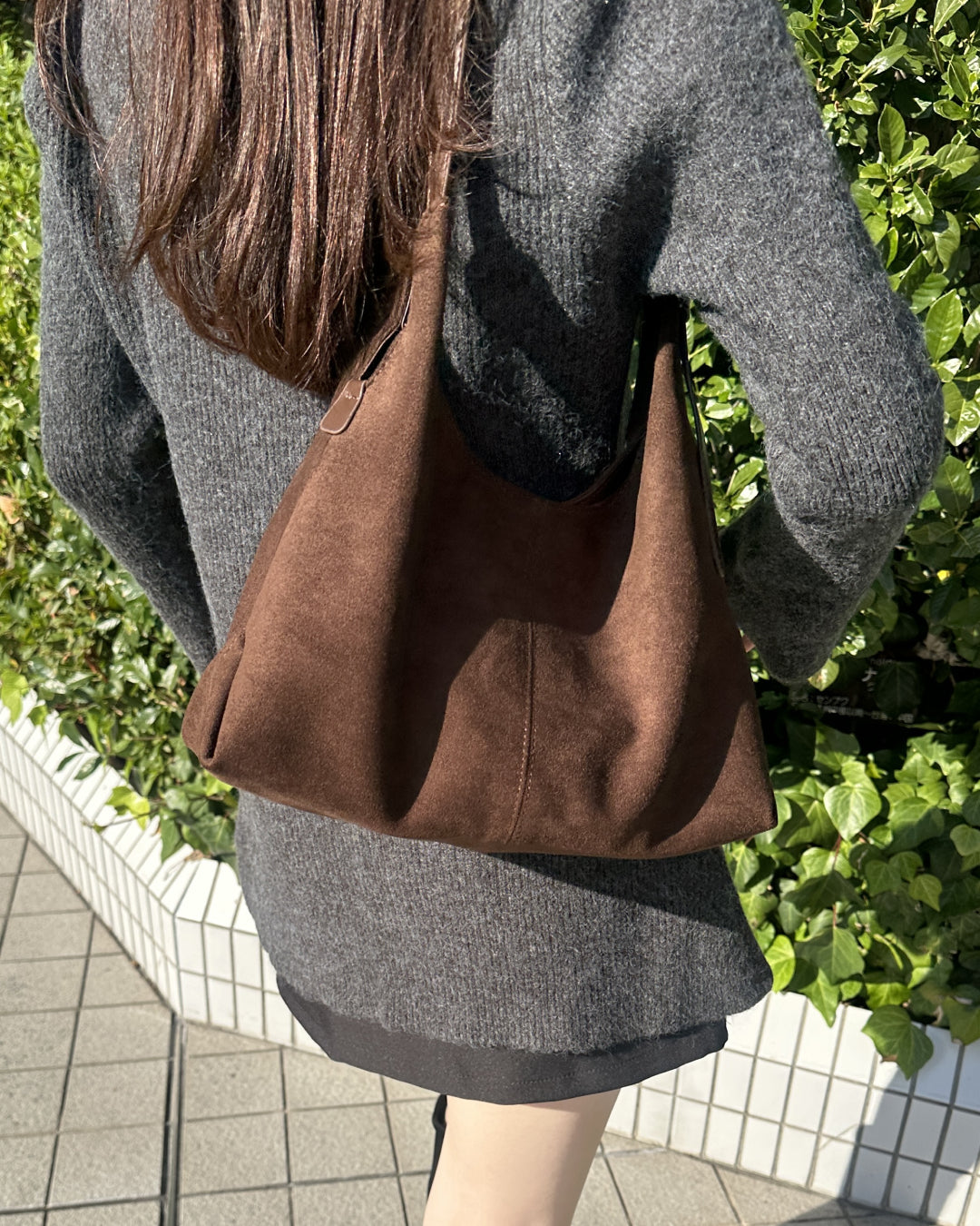 ダブルベルトスエードショルダーバッグ