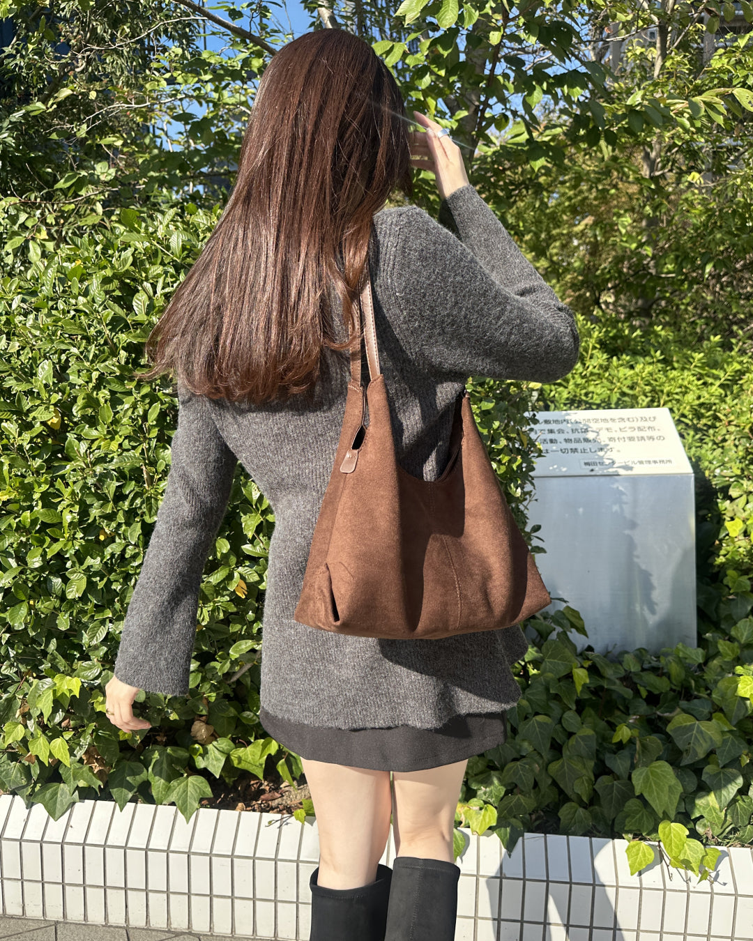 ダブルベルトスエードショルダーバッグ