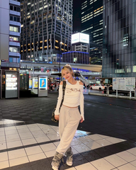 レトロプリントワンショルダーTシャツ