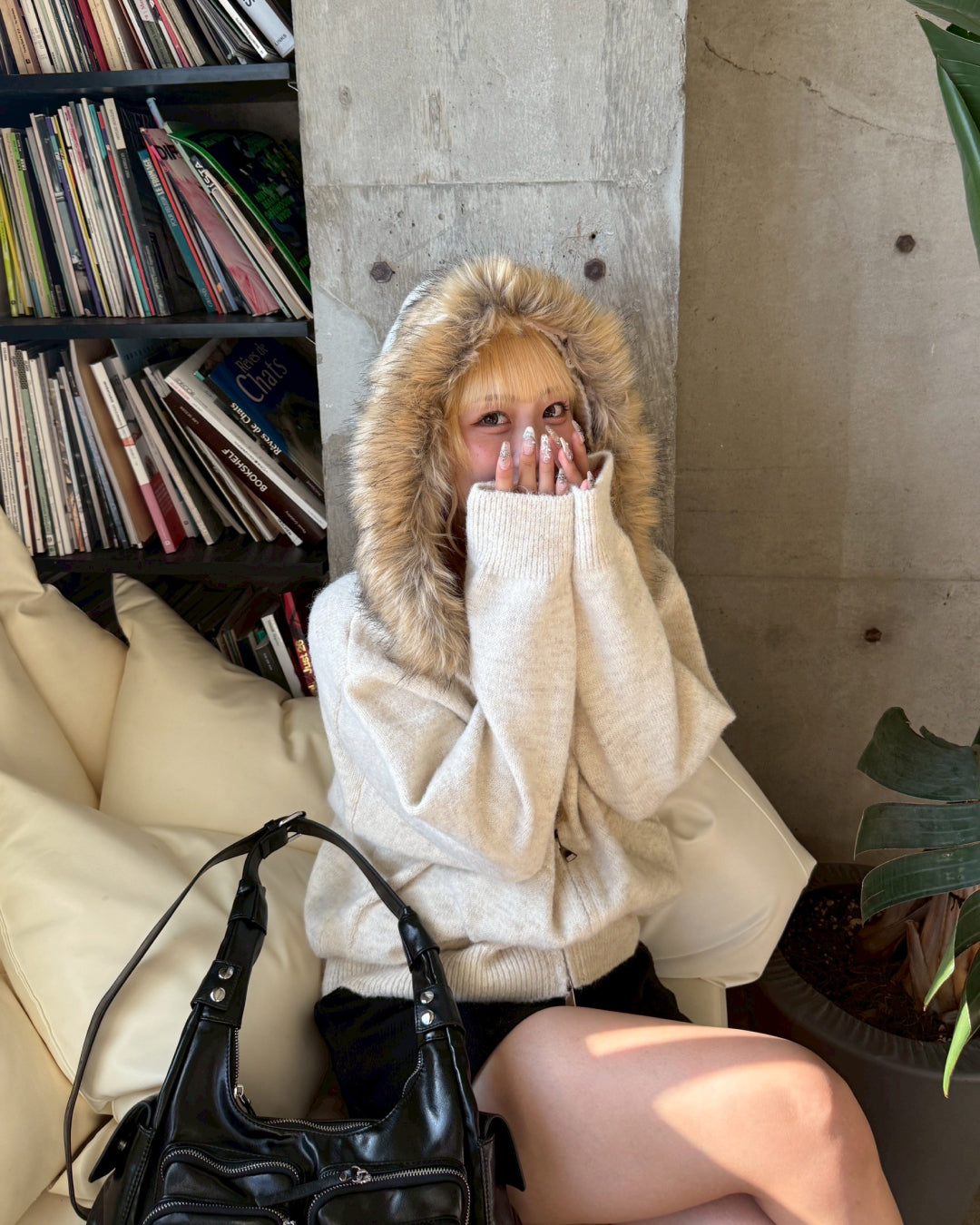 ニットファーパーカー