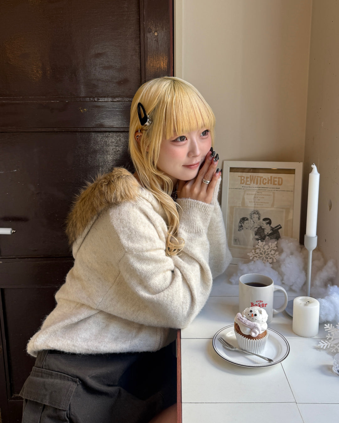 ニットファーパーカー