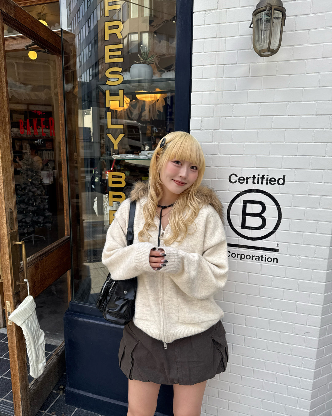 ニットファーパーカー