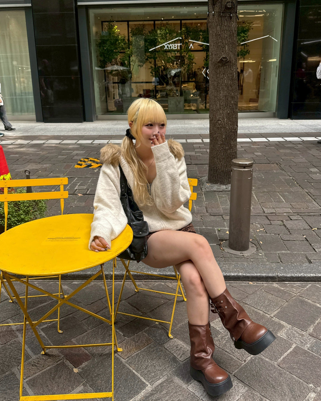 ニットファーパーカー