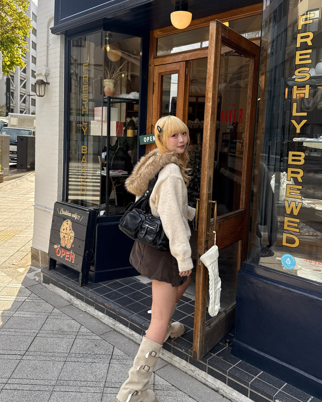 ニットファーパーカー