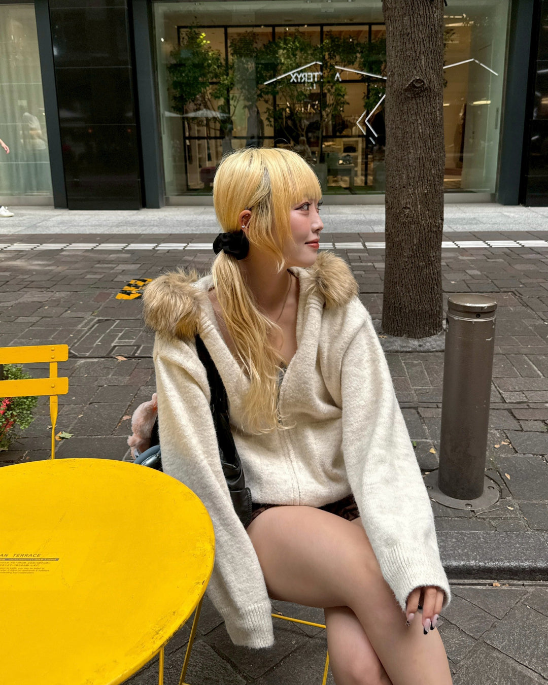 ニットファーパーカー