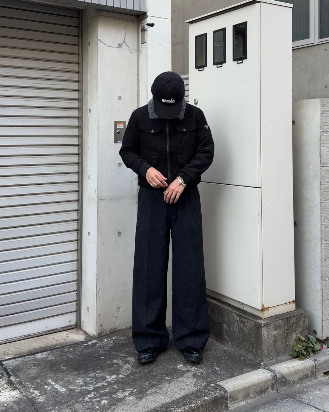 コーデュロイ襟ボアジャケット