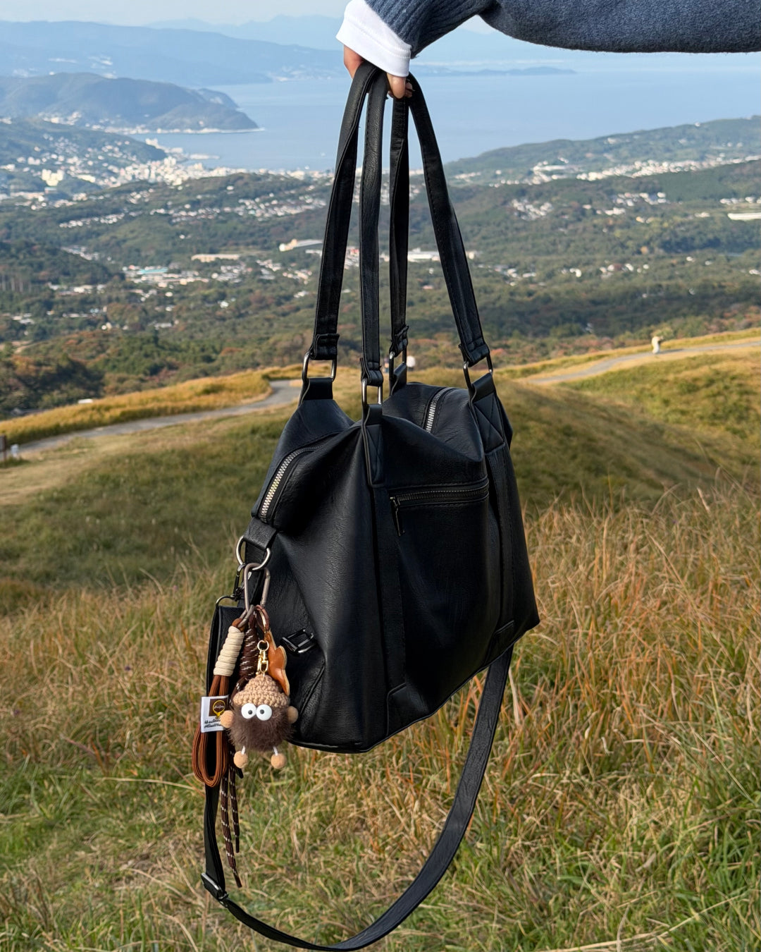 マルチウェイレザーライクボストンバッグ