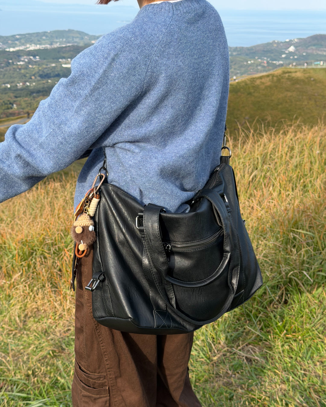 マルチウェイレザーライクボストンバッグ