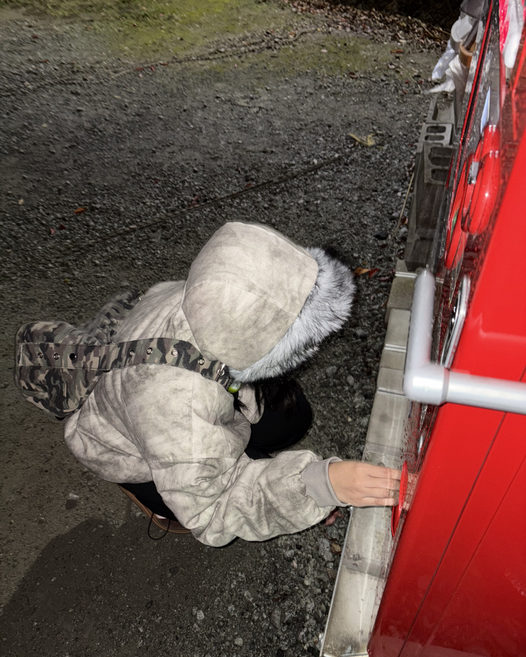 ウォッシュダメージファーフードジャケット