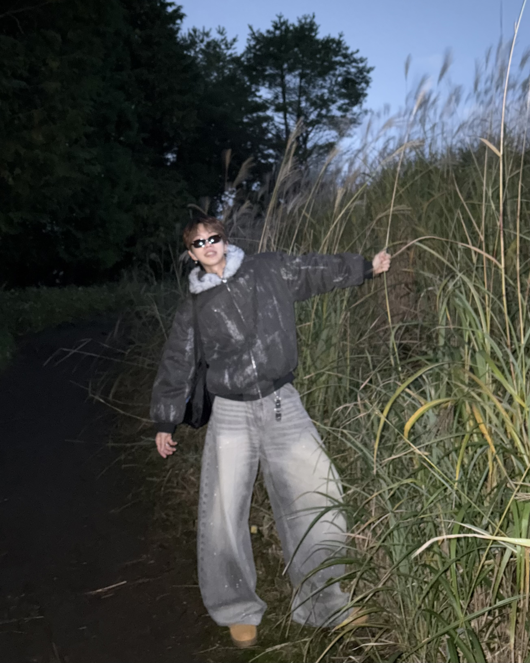 ウォッシュダメージファーフードジャケット