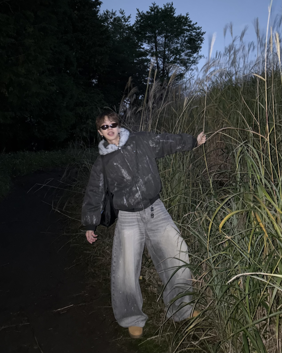 ウォッシュダメージファーフードジャケット