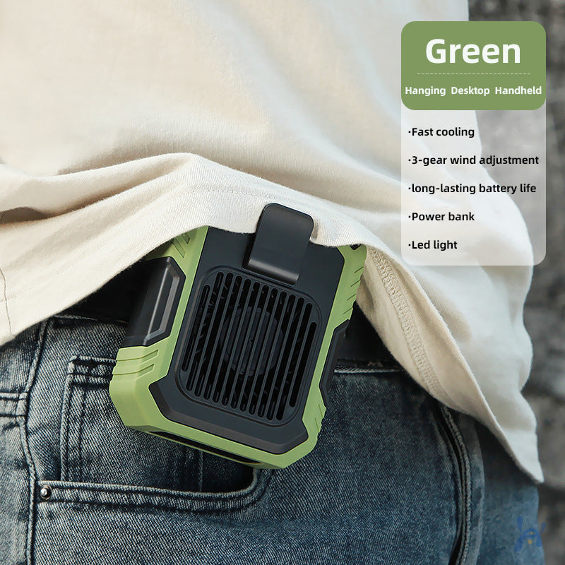Outdoor Wearable Cooling Fan with Light