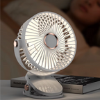 3-in-1 Portable USB Rechargeable Clip-on Fan